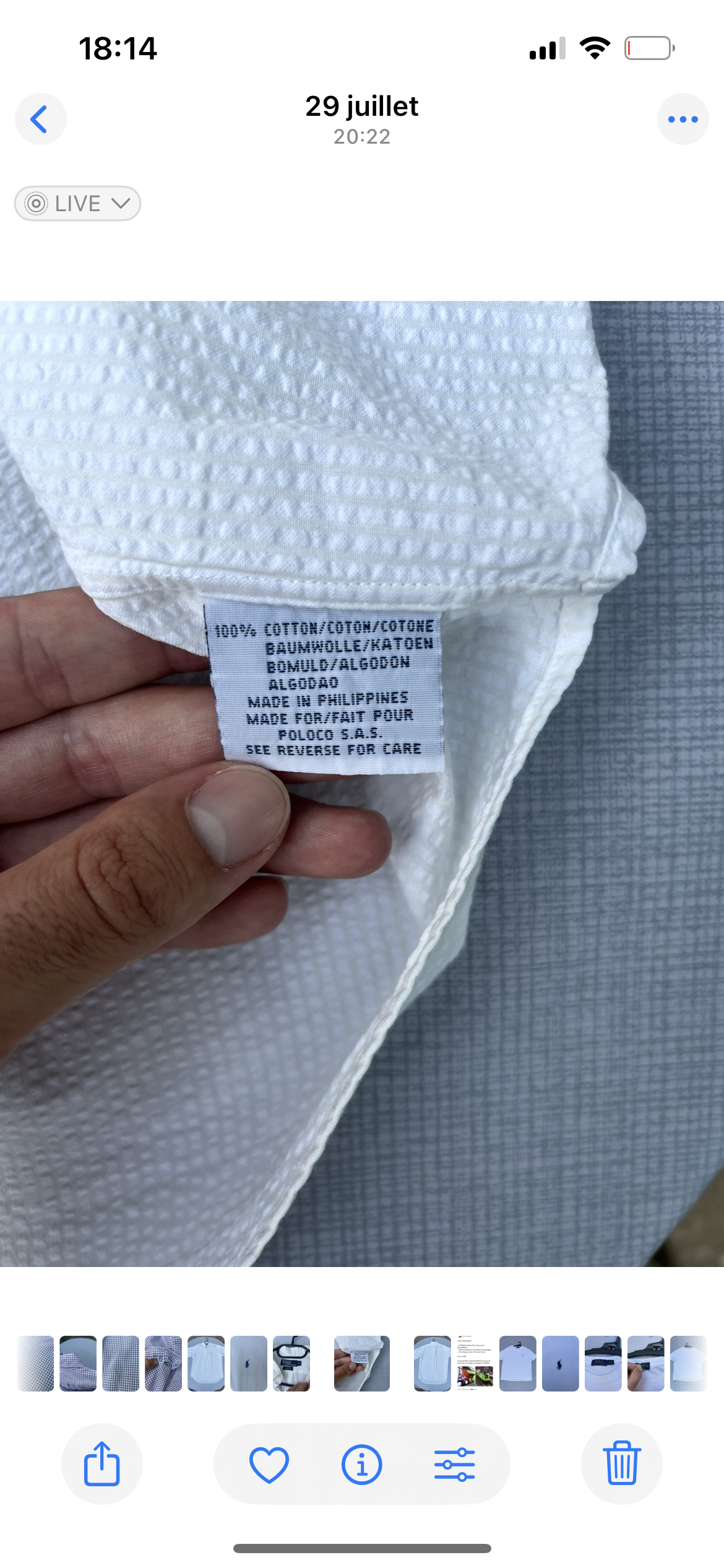 Chemise manche courte Ralph Lauren