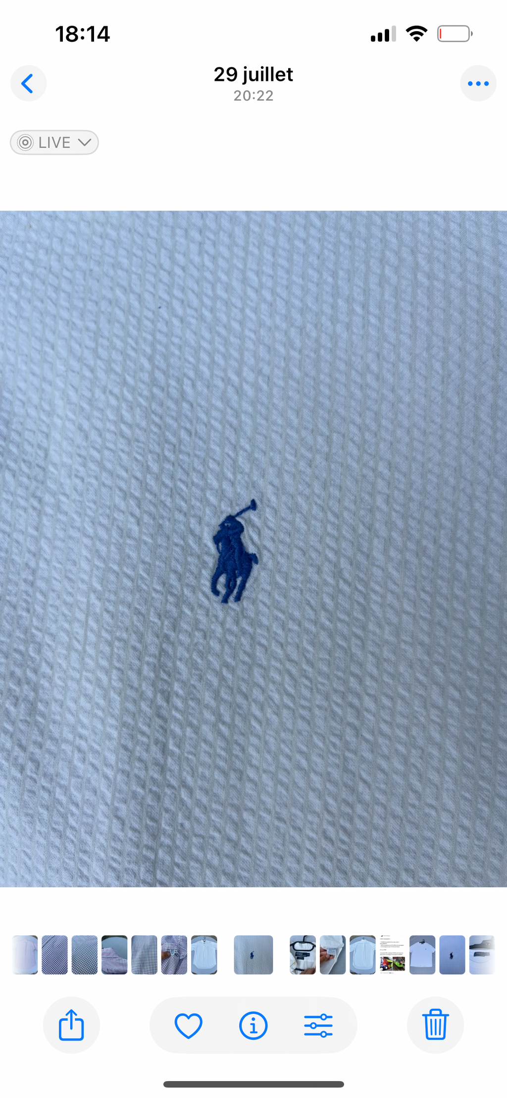 Chemise manche courte Ralph Lauren